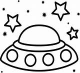 Alien Spaceship Coloring Page sketch template