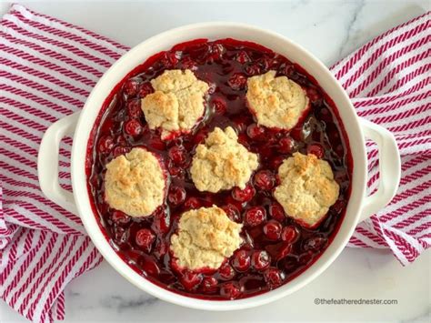 Easy Bisquick Cherry Cobbler - The Feathered Nester