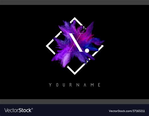 X letter logo design with colorful ink stroke Vector Image