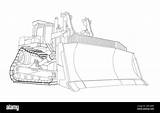 Construction bulldozer Children Linear Drawing For coloring Vector On  sketch template