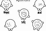 Happy Sad Mad Faces Coloring Page Sketch sketch template