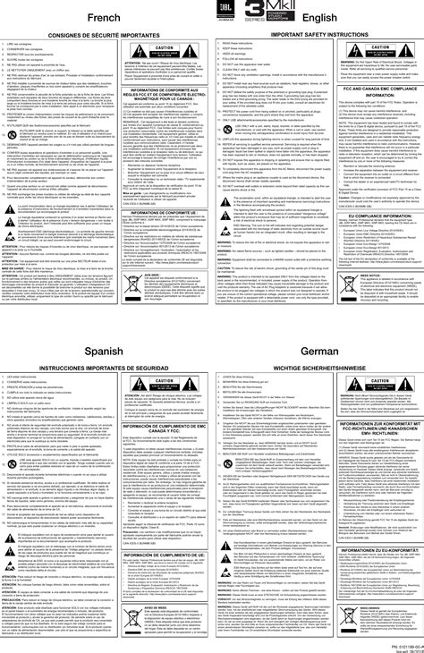 JBL 3 Series Mk II Quick Setup Guide