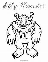 Silly Monster Coloring Page Pages sketch template