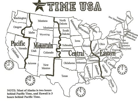 Printable Time Zone Calendar in 2021 | Time zone map, Usa map, Printable maps