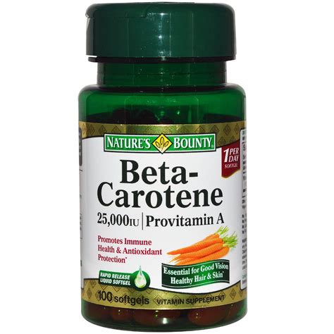 Nature's Bounty, Beta-Carotene, Provitamin A, 25,000 IU, 100 Softgels - iHerb