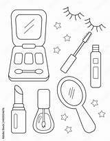 Girls Makeup Coloring Pages sketch template