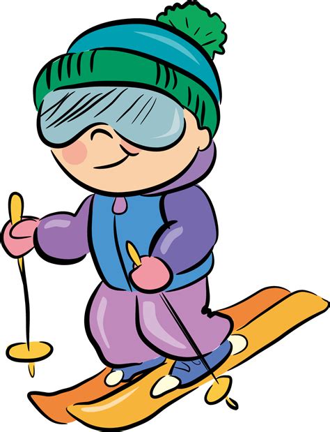 Skiing Cartoon - Детский Спорт Картинки Clipart - Full Size Clipart ...