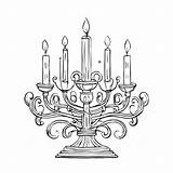 Download Ornate Candelabra With Candles Coloring Pages Online  sketch template