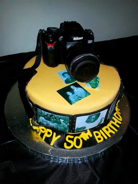 50th Birthday Camera Cake | Nikon cake on top of cake with p… | Flickr