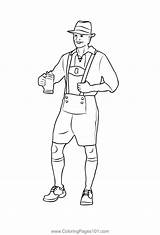 Traditional German Costume Coloring Page For Kids  Free Germany sketch template