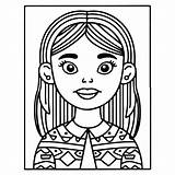 Cute Girl character coloring Page For Kids Woman Colouring Book  sketch template