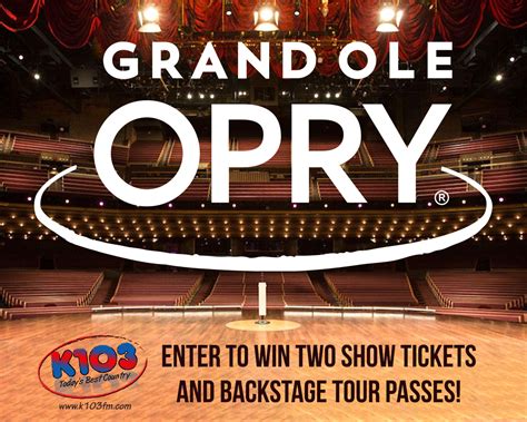 Win Grand Ole Opry tickets and backstage tour passes! | K103