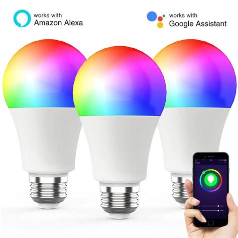 Wi Fi Smart LED Light Bulb Lamp E26 RGBCW 7W/600lm 60W Equivalent Dimmable Homekit Work with ...