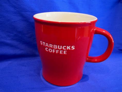 STARBUCKS Coffee Mug Cup Coffee Mug RED 2008 Collector Souvenir
