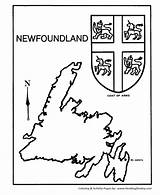 Canada Day Coloring page  Newfoundland Map / Coat Of Arms sketch template