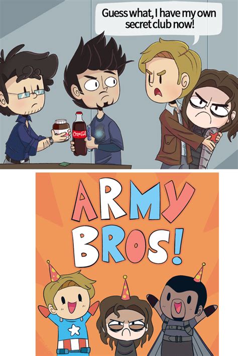 an image of two comics about army bros