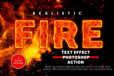 Fire Text Effect Photoshop Action in 2022 | Photoshop actions, Text ...