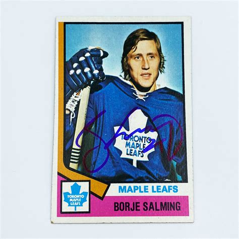 Borje Salming Autographed 1974 OPC Rookie Card - From Salming's Own Collection - NHL Auctions