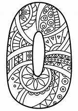 Number 0 Zentangle sketch template