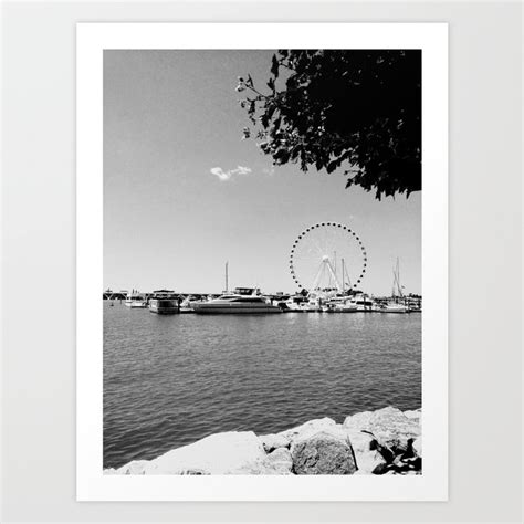 National Harbor View B&W Art Print by Kaili Johnson | Society6