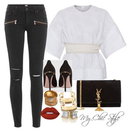 Black & White + Gold | Casual trouser outfit, Black white gold, Clothes ...