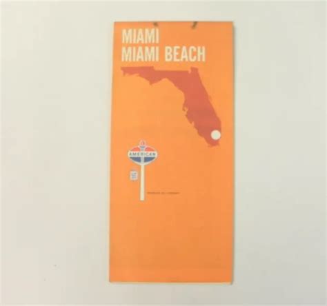 1970 MIAMI, MIAMI Beach Road Map | American Oil Company *Good Condition* $15.98 - PicClick