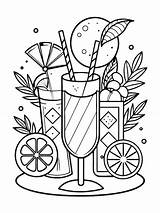 Cocktails coloring Book Pages For Children And adults With Vector  sketch template