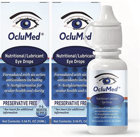 Oclumed Nutritional Eye Drops 16ml - 2% N-Acetylcarnosine Antioxidant - Effective Cataracts ...