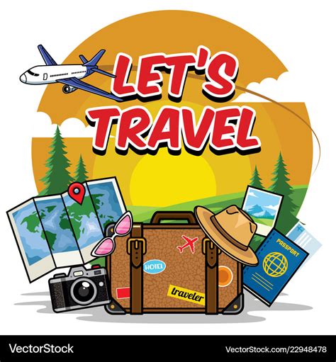 Traveling cartoon set Royalty Free Vector Image