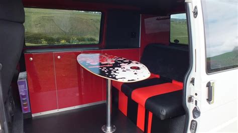 VW T4 Camper Conversion Interior with Table and Chairs