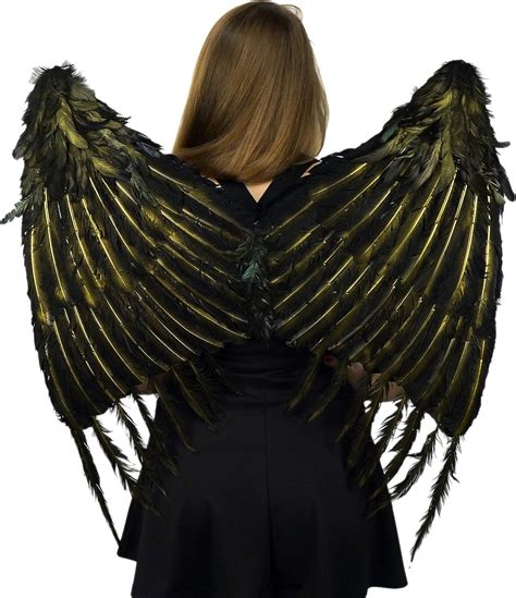 Amazon.com: Custom Large Maleficent Feather Wings - Black Cosplay Costume Fairy Angel Wing: Clothing