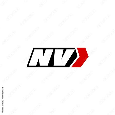 Initial letter NV logo with right arrow logo design Stock Vector ...