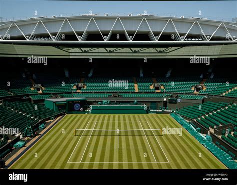 An empty general view of Centre Court home of The Wimbledon Championships Stock Photo - Alamy