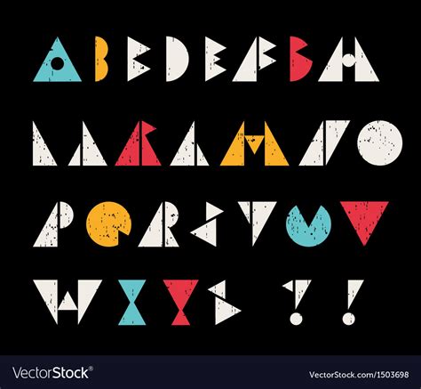 Abstract alphabet letters in retro style vector by ekapanova - Image #1503698 - VectorStock