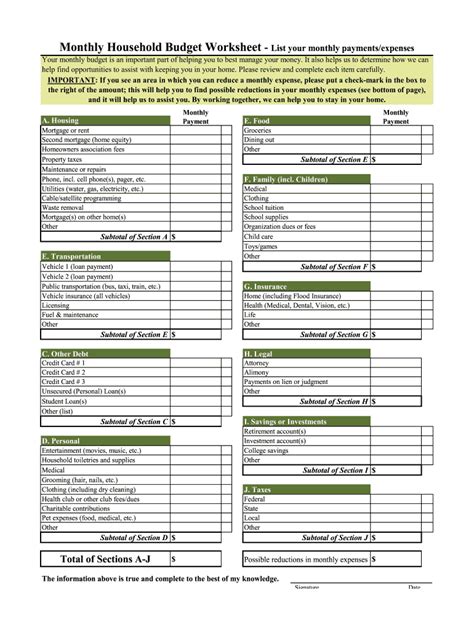 Monthly household budget template - nipodau