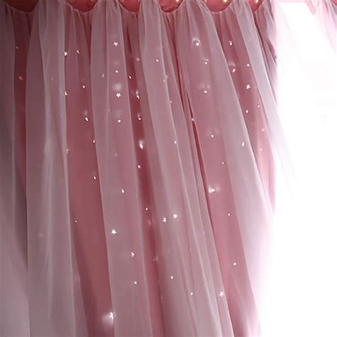 Star Curtains Stars Blackout Curtains for Kids Girls Bedroom Living Room Colorful Double Layer ...