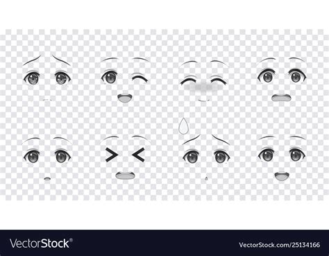 Emotions blue eyes anime manga girls Royalty Free Vector