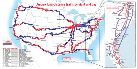 Train track map, Amtrak, American road trip