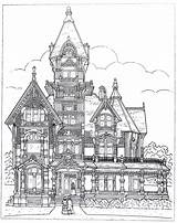 Victorian House Printable coloring Book page The Carson Mansion From  sketch template