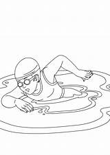 Coloring Pages  Kids Swimming Page sketch template