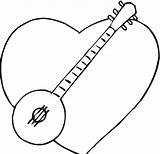 Dibujo De Me Encanta La Música Banjo para Colorear  Dibujos sketch template