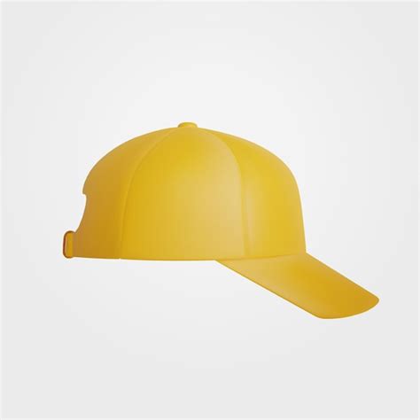 Premium Vector | Yellow baseball Mock up Side view Single yellow baseball cap or uniform hat ...