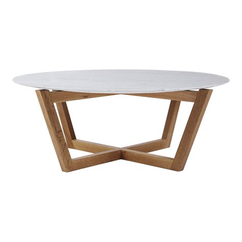 Marcello Italian Marble Round Coffee Table- Oak | Travertine coffee table, Marble coffee table ...
