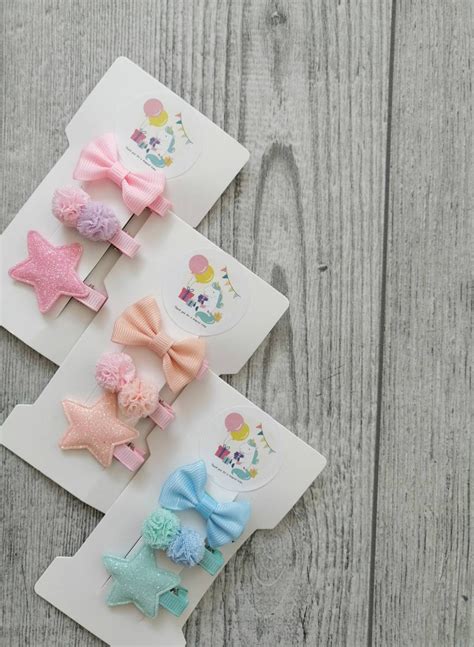 Set of 3 baby hair clips Mini hair Clips Baby girl hair clips | Etsy