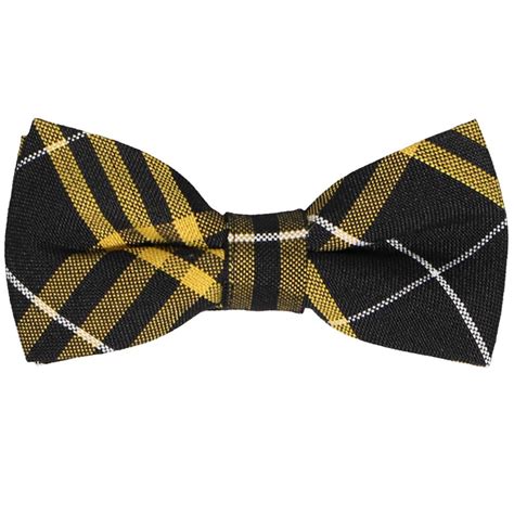 Black and Gold Plaid Bow Tie | Shop at TieMart – TieMart, Inc.