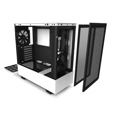 NZXT H510 - White Edition - Flow Mesh Fronted Mid Tower Gaming PC Case With USB C, Atx, Tempered ...