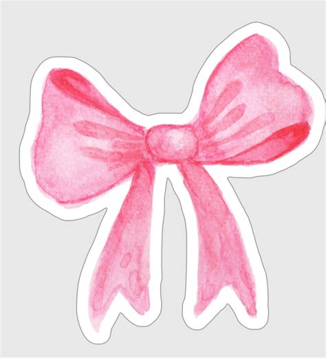 Coquette Watercolor Bow Sticker - Etsy