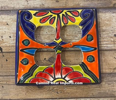 MEXICAN TALAVERA POTTERY DOUBLE OUTLET SWITCH PLATE TDOSP014 – Camino ...