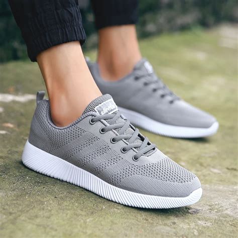 New Breathable Running Shoes for Man Black White Sport Shoes Men ...