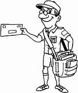 postman And A Kid coloring Page Drawing 94991 Jobs  sketch template